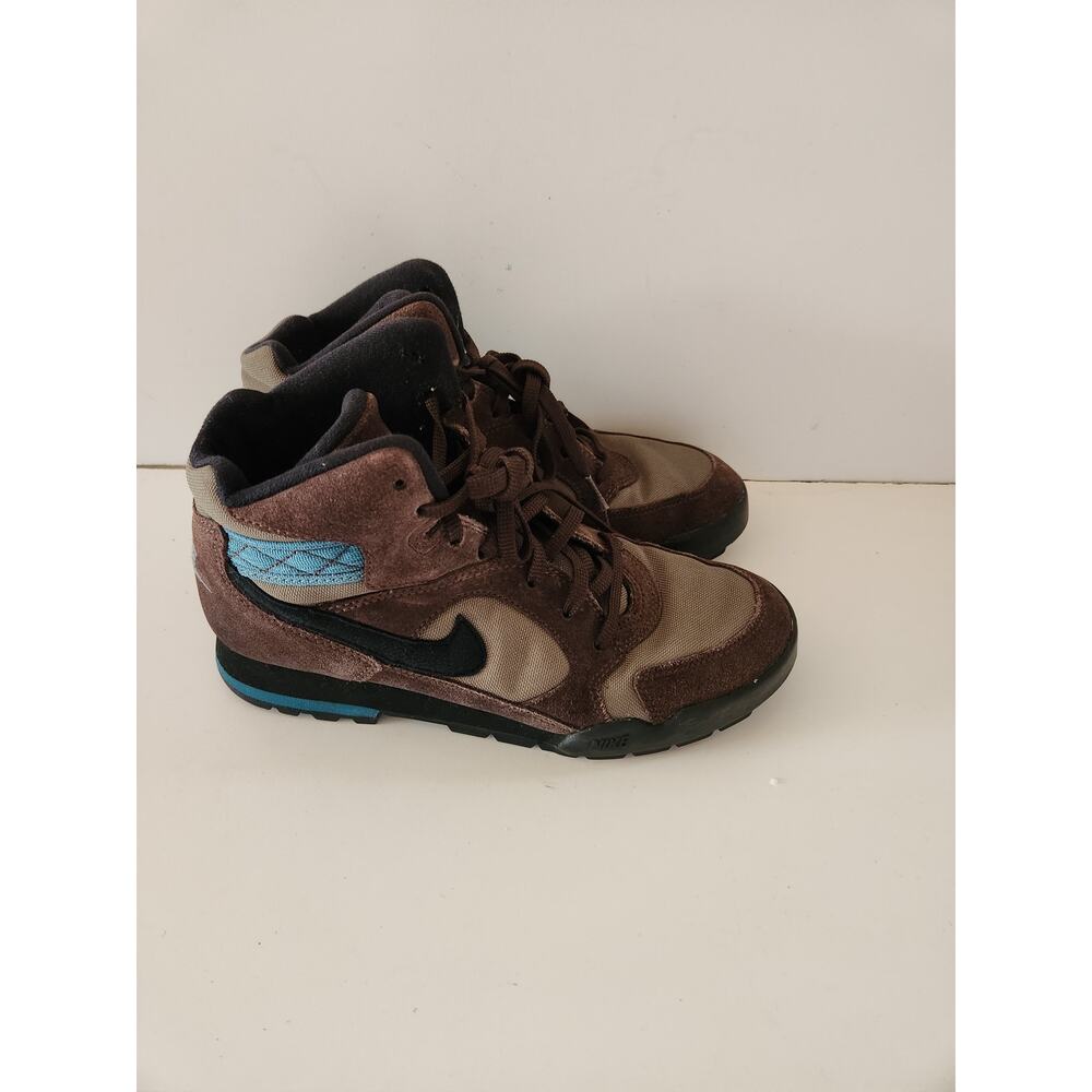 Vintage Nike ACG Caldera Brown And Turquoise Suede Hiking Boots Women’s Size 8